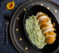 Cheesy Chicken Roll-ups With Broccoli Mashed Potato