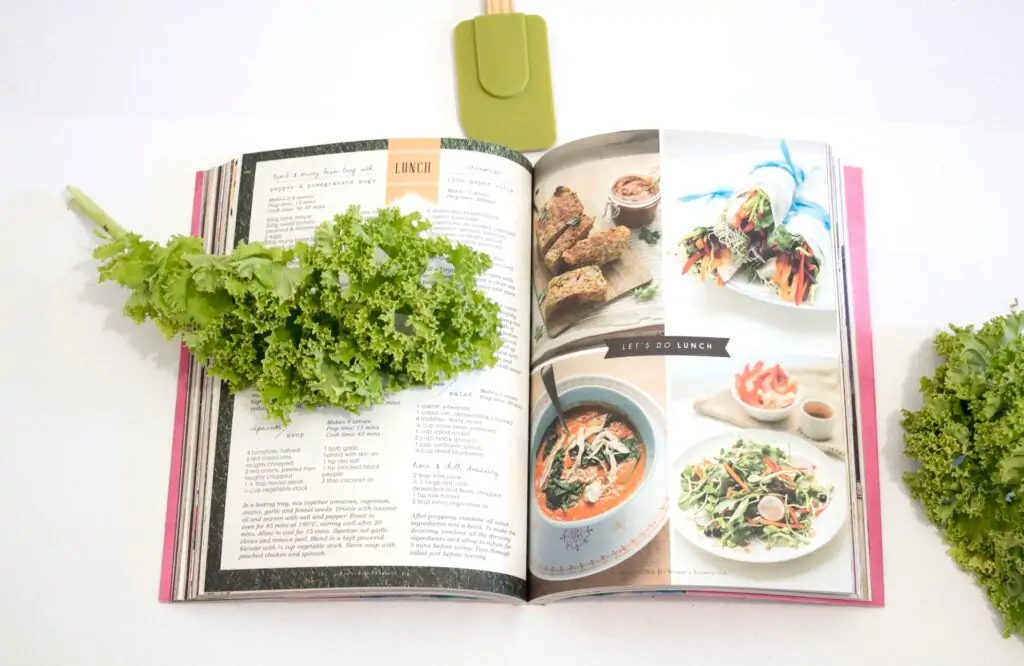 cookbook with kale adornments!