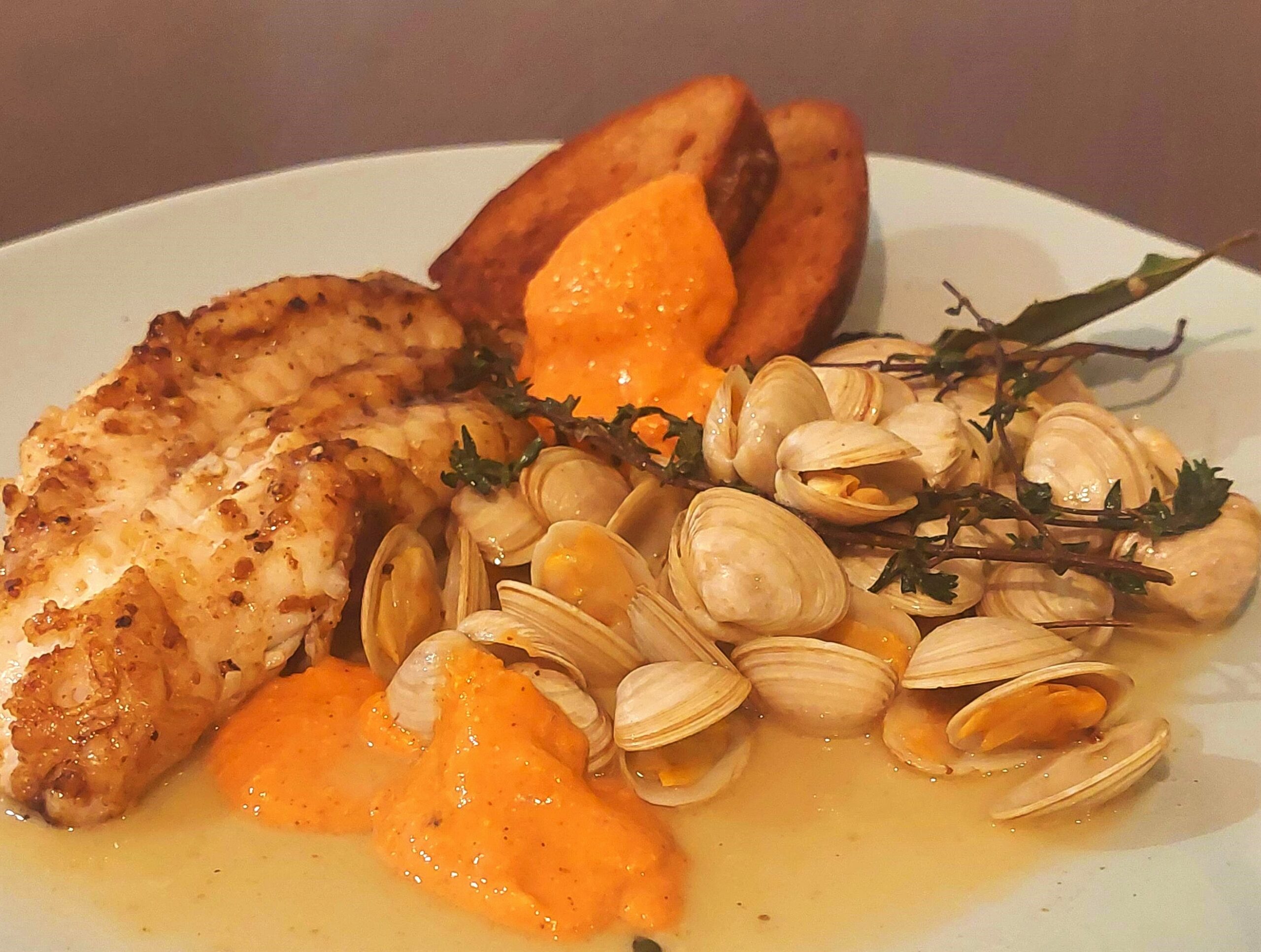 Monkfish With Romesco And Clams Recipe