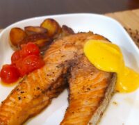 Salmon With Rouille Sauce And Tomato Confit
