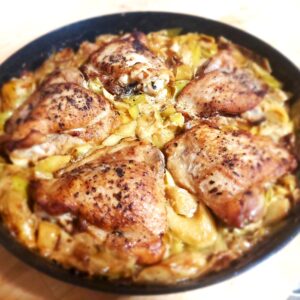 Chicken Thighs with Leeks and Lemon