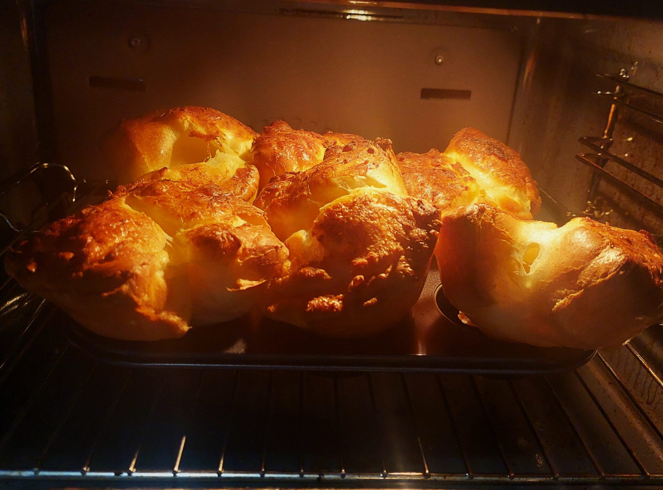 Yorkshire Pudding coming out of the Oven