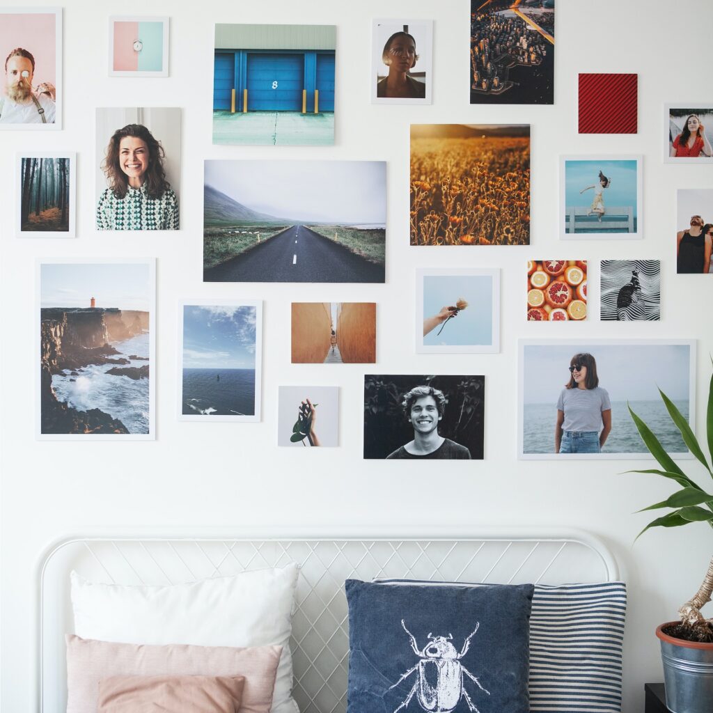 a family photo wall 